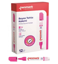Penmark Beyaz Yazı Tahtası Kalemi Pembe Renk (12 Adet)