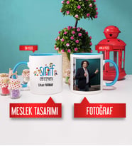 Sınıf Öğretmeni Kupa Bardak Mavi Fotoğraflı