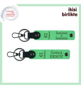 Karadeniz Aşkını Yansıtan Hediyelik Anahtarlık Takımı İsminiz Yazılı Set, Fıstık Yeşil-Fıstık Yeşil