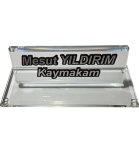 Kristal Masaüstü isimlik Ofis Makam Hediyesi M146 SLV