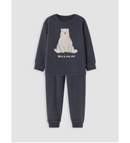 LCW Kids Gri Nakışlı Erkek Çocuk Pijama Takımı
