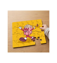 Sevimli Patlamış Mısır Tasarımlı 24 Parça Ahşap Çocuk Puzzle MPK0389