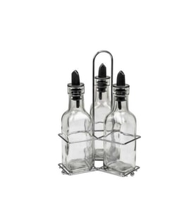 3’lü Set Yağdanlık Takımı Cam Yağlık Sirkeli 200 ml