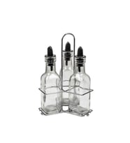 3’lü Set Yağdanlık Takımı Cam Yağlık Sirkeli 200 ml