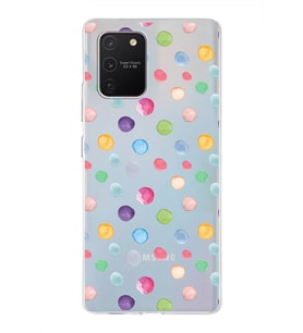 PrintiFy Samsung Galaxy A91 ile Uyumlu 1mm Slim Fit Water Color 6 Baskılı Şeffaf  Kılıf