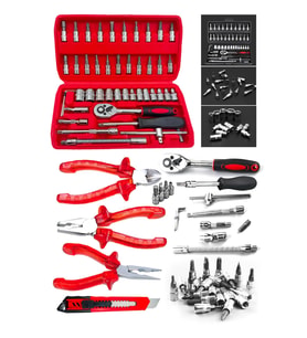 Moonshop 50 Parça Lokma Takımı Cırcırlı 1/4" Wrench Set Yüksek Kalite Kombinasyon Alet Seti Pense