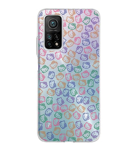 Xiaomi Mi 10 T Pro Uyumlu Kapak Hello Kitty Tasarımlı Şeffaf Silikon Kılıf