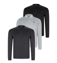 ÜÇLÜ SET V4007 DEWBERRY ERKEK SWEATSHIRT-SİYAH-LACİVERT-GRİ