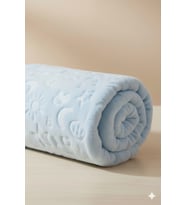 Yumuşak Dokulu Kabartma Desenli Peluş Bebek Battaniyesi (Mavi)
