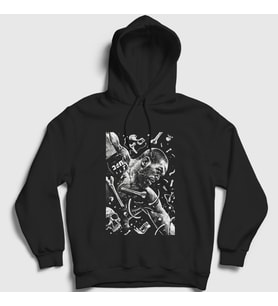Presmono Unisex Siyah Punch Jon Jones Mma Ufc Kapüşonlu Sweatshirt 428930tt