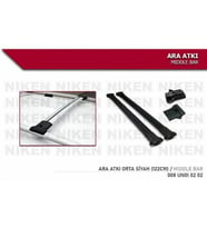 Araç üstü ara atkı bagaj taşıyıcı siyah (yanlardan sıkıştırmalı) alüminyum 122cm uzunluk