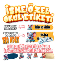 Okul Etiketi Kalem Defter Etiketi İsme Özel Etiket SET11