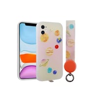 Apple iPhone 11 Uyumlu Kılıf Desenli El Askılı İpli Zore Arte Silikon Kapak (Model 5)