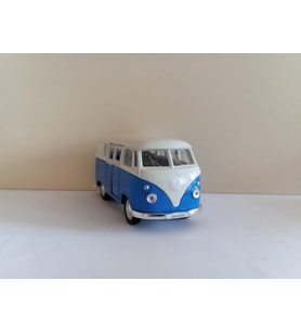 1963 VW T1 BUS 1/36 Ölçek Çek bırak (ÖZEL PLAKALI) (Mavi)