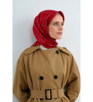 Armine Saf İpek Sura Eşarp-2026 İlkbahar-Yaz- 953800D (Kırmızı)