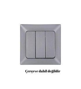 NE-AD Aras 3'lü Anahtar - Gümüş