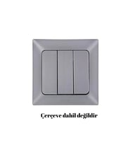NE-AD Aras 3'lü Anahtar - Gümüş