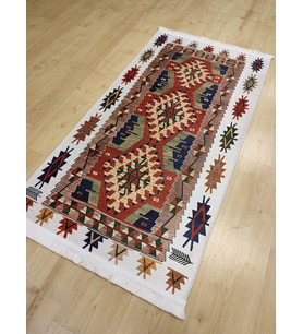 EVALİFE 8572 KREM MULTİ ŞÖNİL KİLİM 80X150 CM