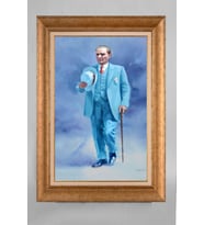Altın Varaklı Paspartulu Çerçeveli Atatürk Tablo nt752