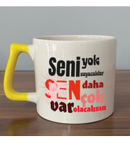 Seni Yok Sayacaklar Baskılı Kadınlar Günü Sarı Kulplu D Kupa