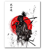 Cakatablo MDF (Ahşap) Tablo Samuray Bushido Japon Kızıl Güneş Görsel