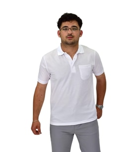 Erkek Polo Yaka Cepli Tişört T-139 BGL-ST04591 (Beyaz)