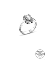 Söğütlü Silver Gümüş Swarovski baget taşlı pırlanta modeli yüzük