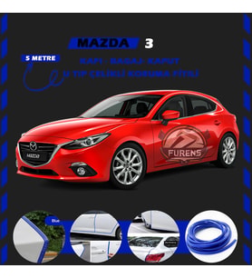 Mazda 3 Oto Araç Kapı Koruma Fitili 5metre Parlak Mavi Renk