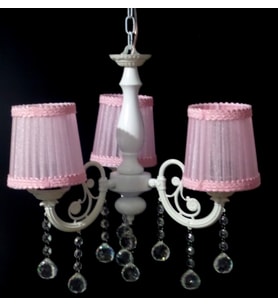 3 Lü Pembe Başlıklı Taşlı Salon Oturma Yatak Çocuk Odası Avizesi