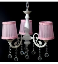 3 Lü Pembe Başlıklı Taşlı Salon Oturma Yatak Çocuk Odası Avizesi