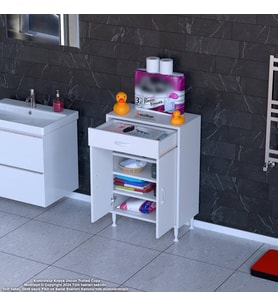 Modilayn EMİR 55 x 88 x 32,5 cm 1 Çekmece 2 Kapak 3 Raf 4 Bölme Çok Amaçlı Banyo & Mutfak Dolabı