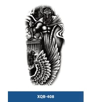 XQB-408 ORTA BOY ZEUS TAPINAGI VE SPARTALI SAVAŞCI DESEN GEÇİCİ DÖVME-TATTO