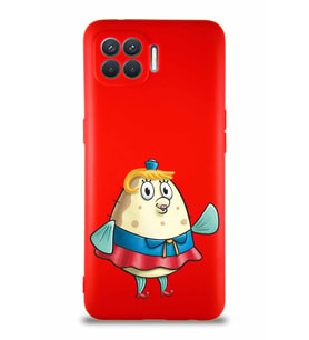 Oppo Reno 4 Lite Soft Premier Kapak Bayan Puff Tasarımlı Silikon Kılıf - Kırmızı (Şeffaf)
