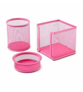 3 LÜ METAL KALEMLİK SETİ PERFORE PEMBE ÜCRETSİZ KARGO