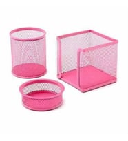 3 LÜ METAL KALEMLİK SETİ PERFORE PEMBE ÜCRETSİZ KARGO