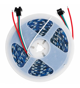 24V Piksel RGB Şerit LED 5 Metre Running RGB Hareketli Efektli IP20