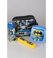 YENİ SEZON LİSANSLI BATMAN BESLENME ÇANTASI,MATARA,DİŞ FIRÇASI KUTUSU VE BESLENME KABI YEMEK SETİ