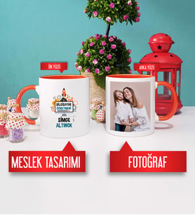 Bilgisayar Öğretmenine Hediye Bilgisayar Öğretmeni Kupa Bardak Turuncu Fotoğraflı