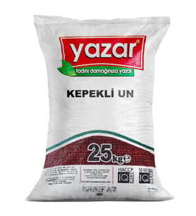 Yazar Taş değirmende Öğütülmüş Tam Buğday Kepekli Un 25 Kg