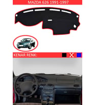 Mazda 626 1991-1997 Için Uygun Torpido Koruma Halısı Siyah Kenar Renk Kırmızı