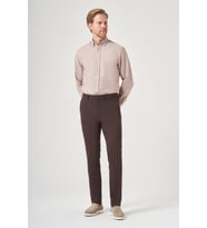Kahverengi Yan Cep Slim Fit Esnek Chino Pantolon 1003260154