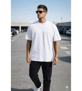 Erkek Oversize Tişört – Minimal “Don’t Look Back” Detaylı Basic