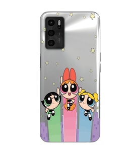 Oppo A55 Uyumlu Powerpuff Girls Desenli Şeffaf Telefon Kılıfı