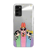 Oppo A55 Uyumlu Powerpuff Girls Desenli Şeffaf Telefon Kılıfı