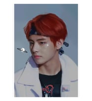 Bts Taehyung Fanart Tablo Ahşap Poster Dekoratif Kod2709