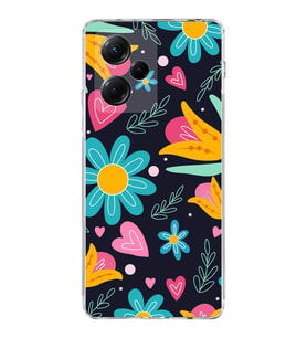 PrintiFy Poco X5 Pro 5G ile Uyumlu Retro Color 1  Kamera Korumalı Şeffaf  Kılıf