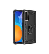 Mey İthalat® Huawei P Smart 2021 Kılıf Sofya Yüzüklü Silikon Kapak - Siyah