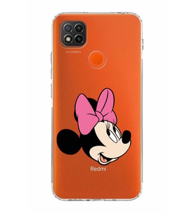Xiaomi Redmi 10A  Kamera Korumalı Kapak Minnie Mouse Tasarımlı Şeffaf  Kılıf