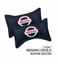 Nissan Qashqai+2 koltuk koltuk kılıf uyumlu yastık - araç logo ve marka nakışlı 2li set