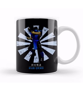 Sub Zero Retro Japanese Mortal Kombat Kupa Bardak Porselen